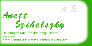 anett szihelszky business card
